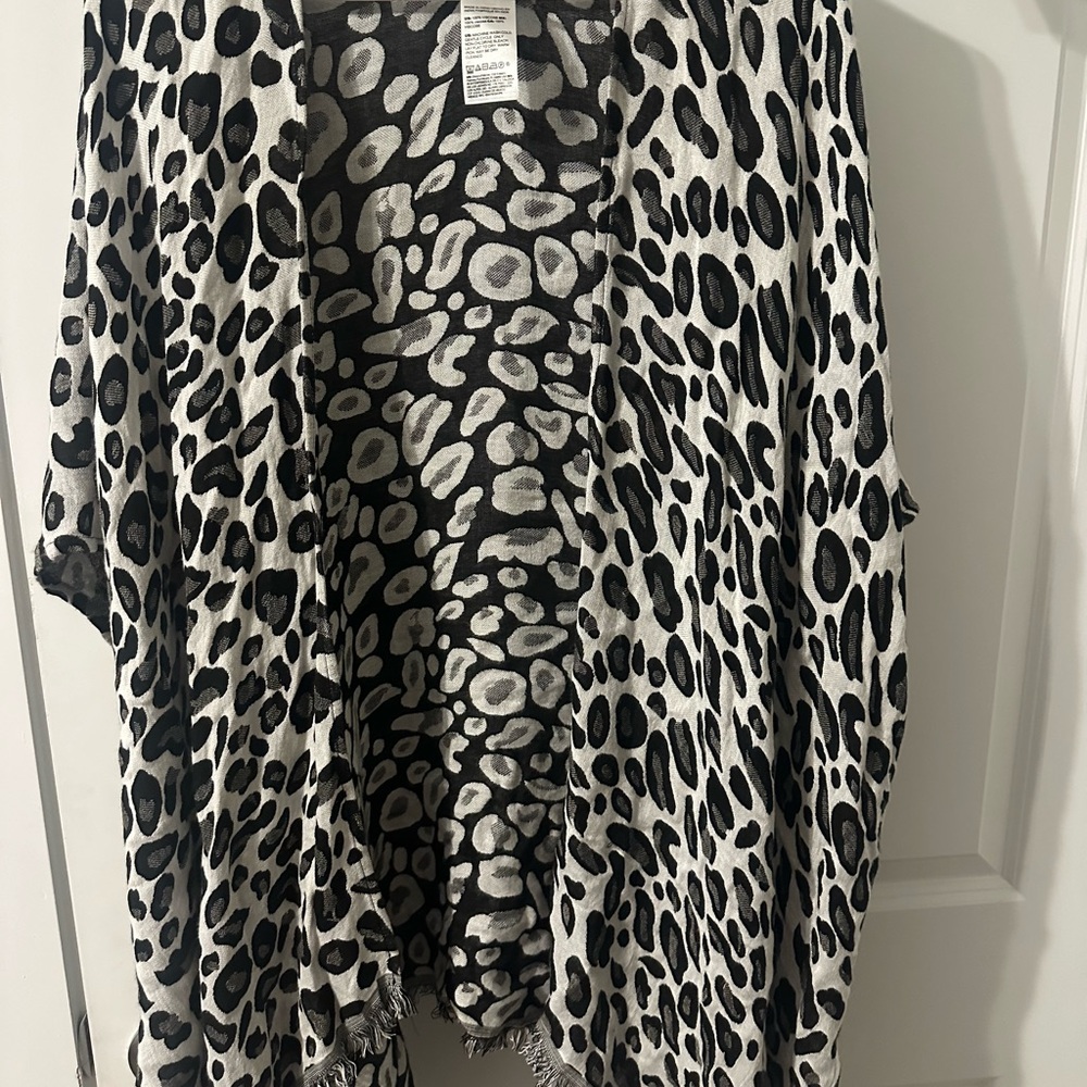 Leopard Print Open Front Cardigan